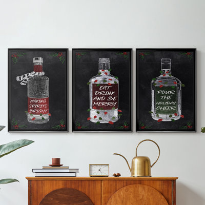 Holiday Spirits II - Toile tendue avec châssis sur mesure - 3 pièces