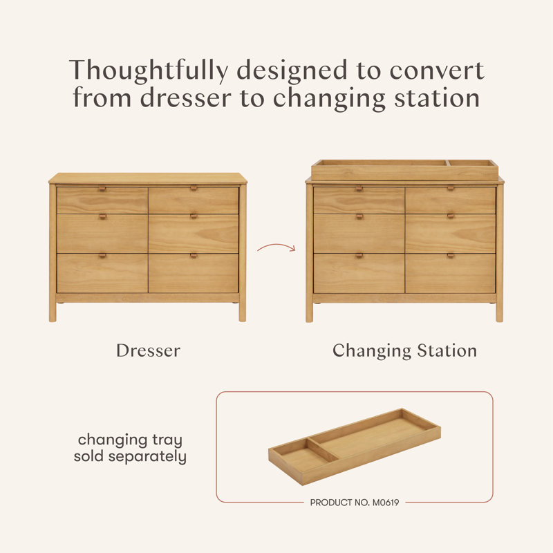 Bondi 6 Drawer Double Dresser, Honey