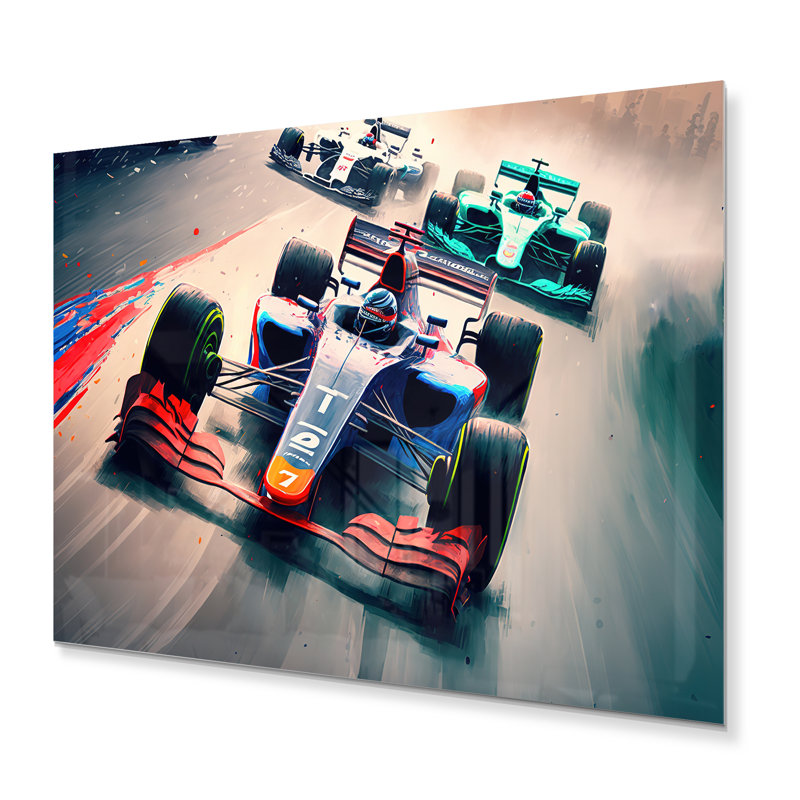 Formule voiture de course VI - décoration murale moderne en métal, H 12 po x l 20 po x P 1 po