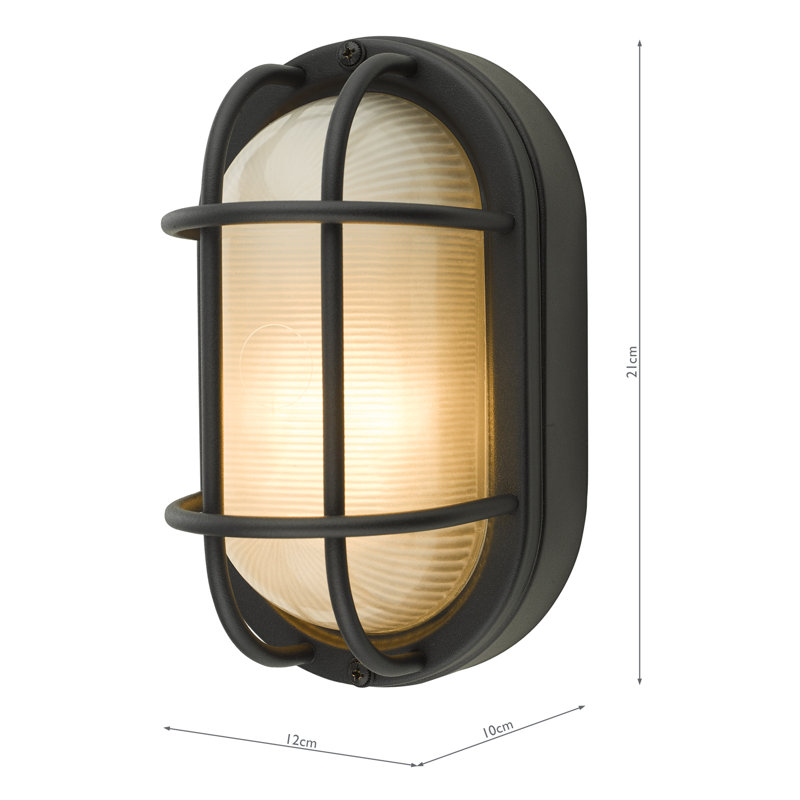 1 - Bulb Outdoor Bulkhead Light, Black
