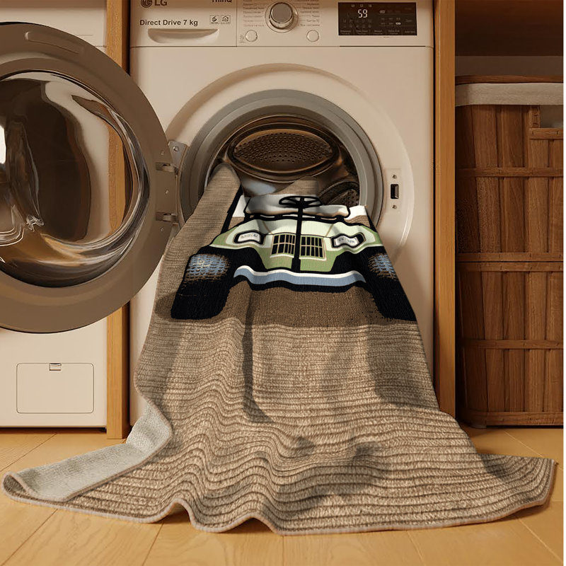 Machine Washable Transportation Beige Area Rug, Rectangle 3' x 5'