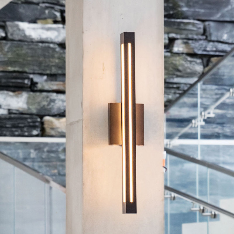 Vereen 2-Light Outdoor Bulkhead Light with Motion Sensor, Bronze