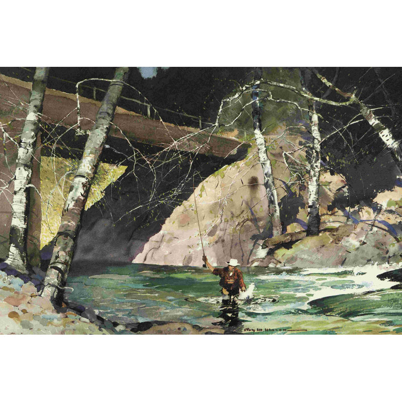 " Fishing Retreat I " by Roy M. Mason Painting Print, 24" H x 36" W  