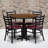 Jinnie 36'' Round Laminate Table Set with X-Base and 4 Ladder Back Metal Chairs-24678201-94654437