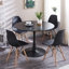 Chaise NOIR, ensemble de 4, pieds KD, siège en plastique