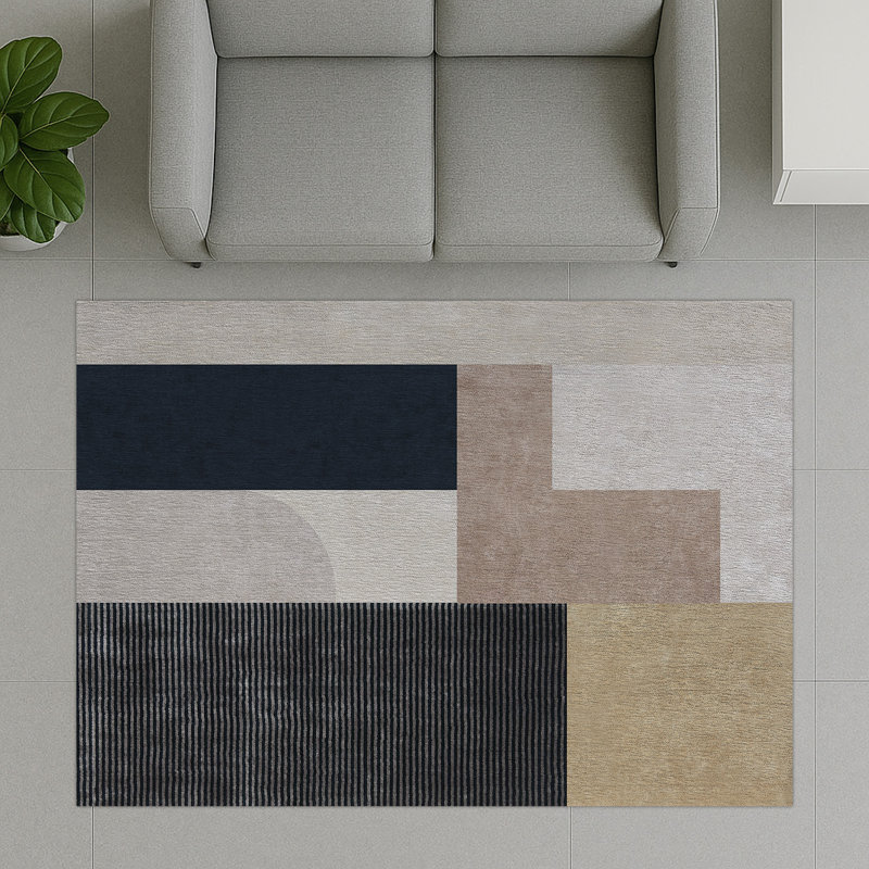Geometric Shapes Area Rug, Runner 70 x 140 cm