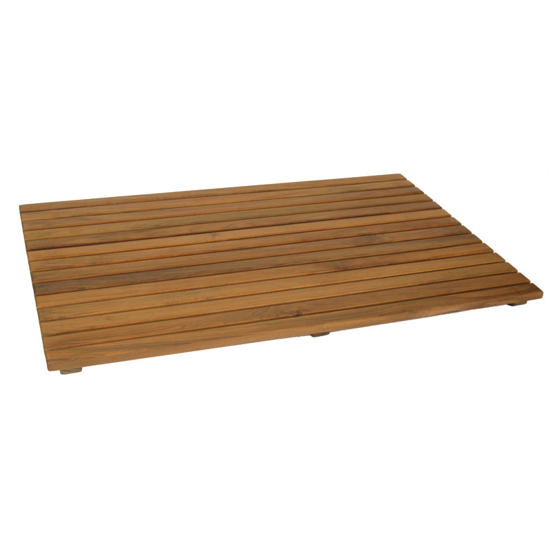 Jeffery Teak Non-Slip Bath Rug, 1.75" H x 19.75" W x 31.5" L