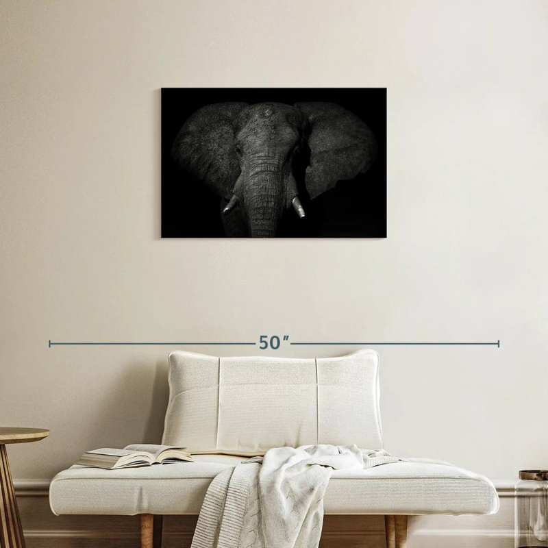 Monochrome Elephant, 20" H x 30" W