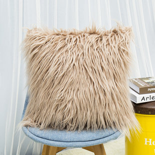  Square Faux Fur Pillow Cover