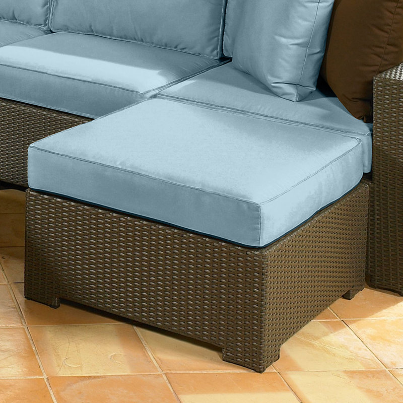Sunbrella® Outdoor Ottoman Cushion, 3.5" H x 23.5" W x 20.5" D, Sunbrella® Canvas Air Blue