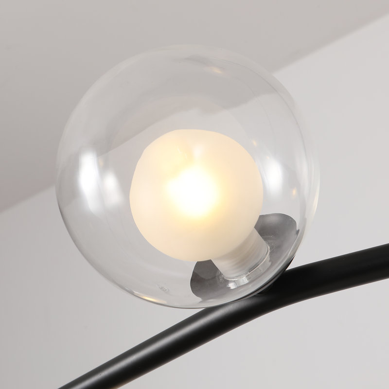 Luminaire suspendu linéaire à 5 lumières pour îlot de cuisine en verre