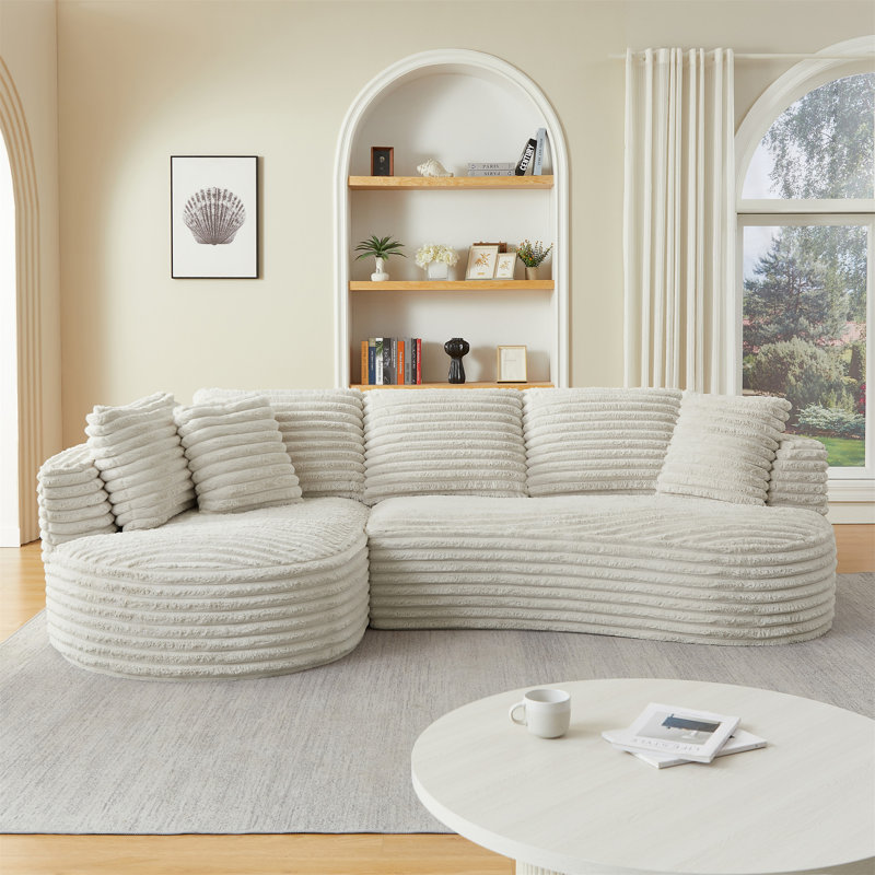 Canapé modulaire surdimensionné moderne en forme de L surdimensionné: design minimaliste, Cream