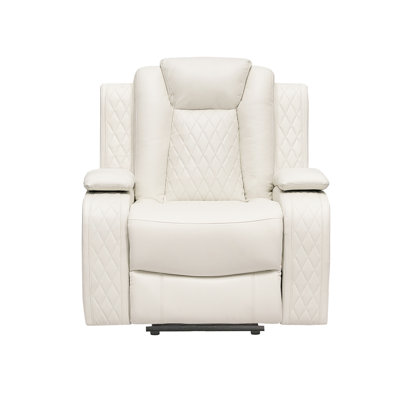Fauteuil inclinable manuel en cuir de 38,6 po de largeur
