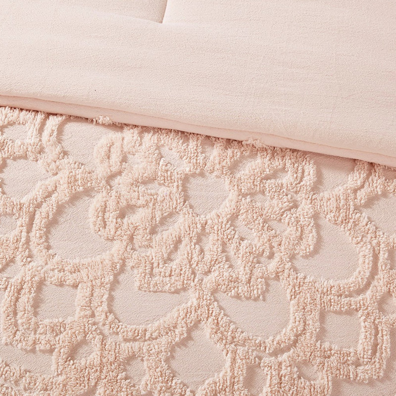 Édredon en chenille médaillon 3, Rosé