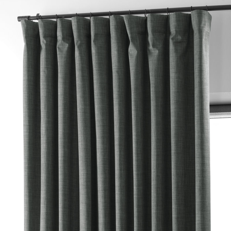 Dondie Extra Wide Performance Polyester Hotel Blackout Curtains - Single Panel Drapes, 100" W x 96" L, Dark Blue