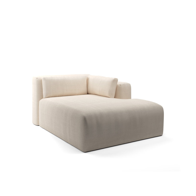 Freddie Upholstered Chaise Lounge, Beige