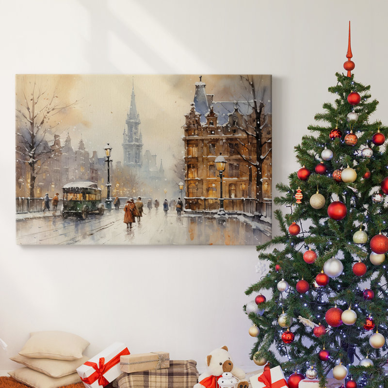 Christmas Holiday Arts - Toile tendue avec châssis, H 12 po x l 18 po