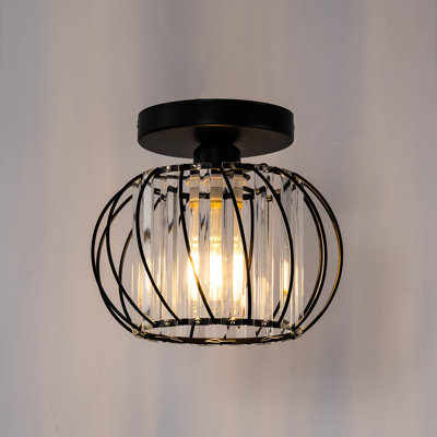 Plafonnier semi-encastré 9,8 po en cristal 1 lumière 9,8 po
