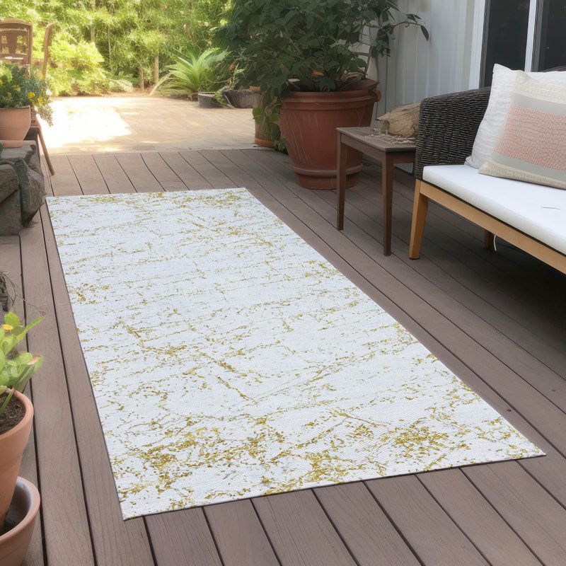 Tapis intérieur / extérieur en polyester tissé à la machine Karter, Tapis de couloir 2 pi 3 po x 7 pi 6 po