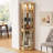 Corner Glass Cabinet Lighted Curio Cabinet Corner Display Case For Living Room, Curio Cabinet, Antique Collection, Wine,Bar Glass Storage Light Included, Light Oak-1187858074