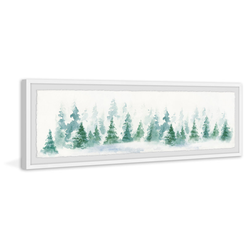 The Forest Of Fir - Single Picture Frame Panoramic Painting, 25cm H x 76cm W x 3.81cm D