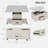 Modern Lift-up Folding Coffee Table With 4 Stools, 2 Drawers And Hidden Storage Space
