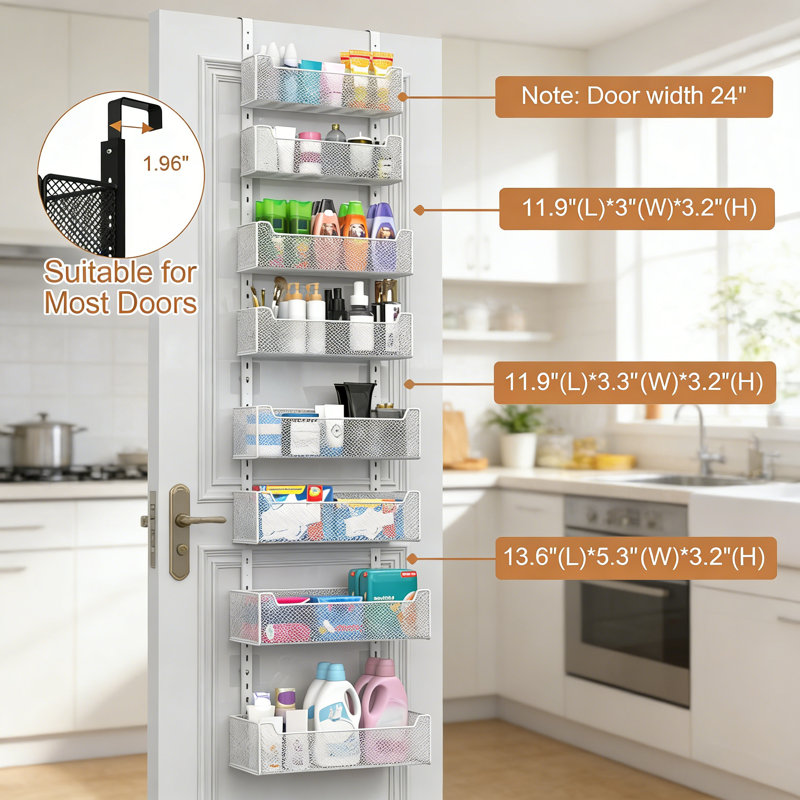 Over-the-Door Spice Rack, Black