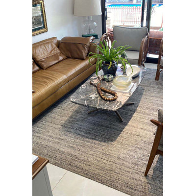 Azman Hand Tufted Rectangle Outdoor & Indoor Area Rug in Silver Grey