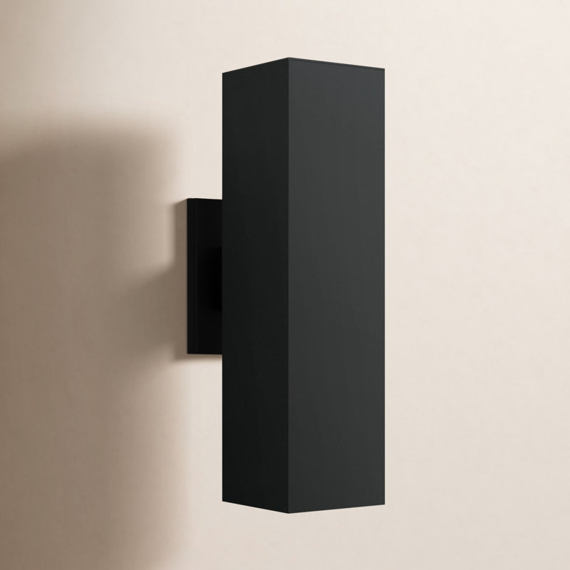 Medium Two Light Outdoor Wall Lantern, 18.5" H x 5" W x 7.75" D, Black, No