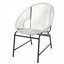 Chaise d'extérieur en osier de patio, rotin Pe blanc et structure en fer, ensemble de 2-120992307