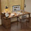 Bureaux rectangulaires en bois massif noyer foncé-107558323