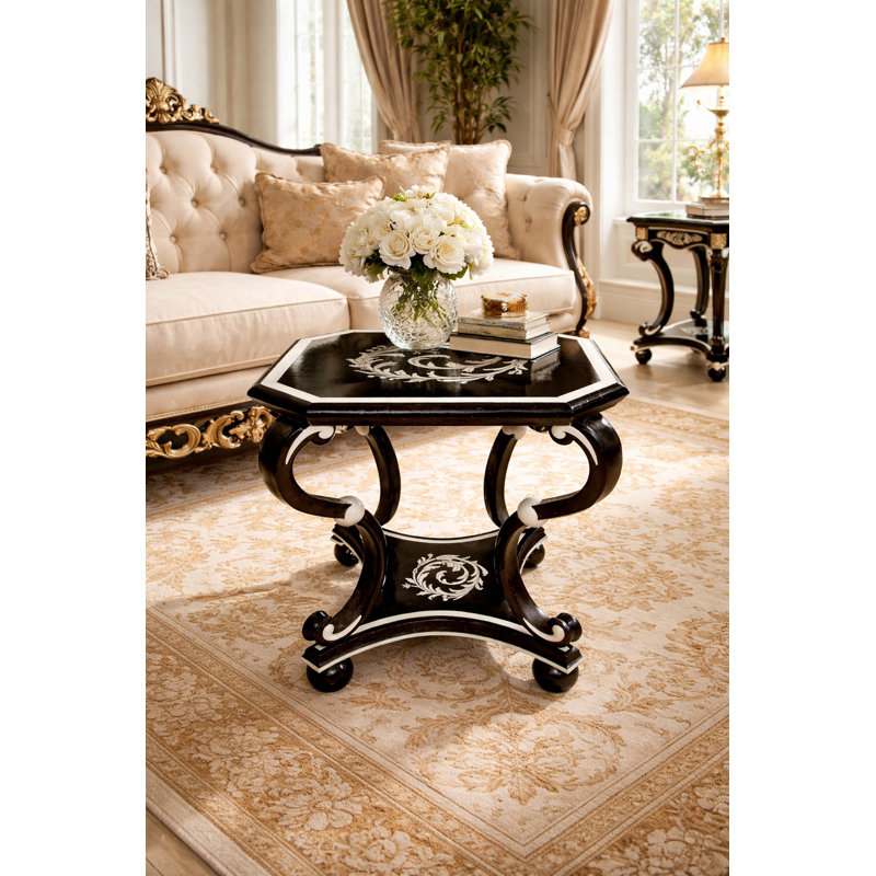 Table de bout Immanuel, Noir / blanc