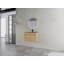 Armoire de salle de bain murale 28 po avec lavabo en acier inoxydable et tuyau de vidange flexible, porte à fermeture en douceur, contreplaqué, emballage KD