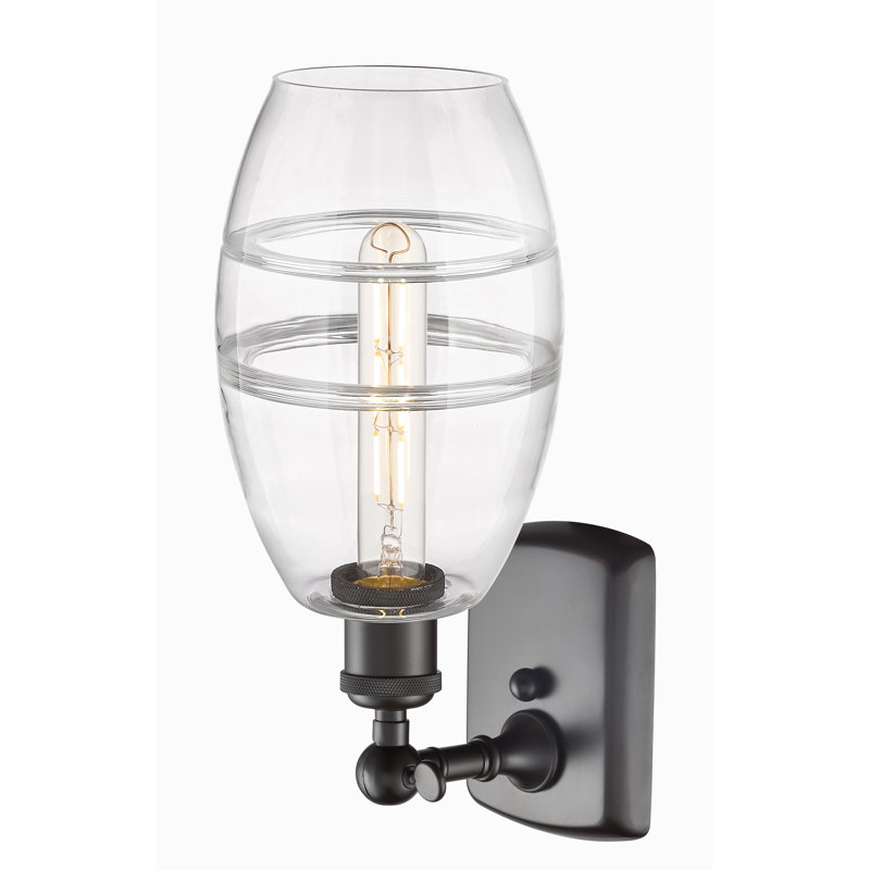 Applique murale en acier Bettylou, Bronze huilé, H 9,13 po x l 5,88 po x P 7,06 po, Transparent