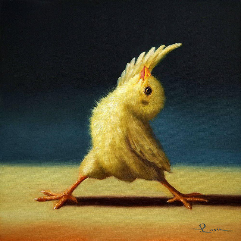 «Red Barrel Studio® Heffernan, Lucia», reproduction d'art sur toile tendue: Yoga Chick Revers Warrior
