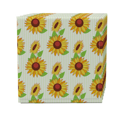 Cotton Twill Floral Square Napkin