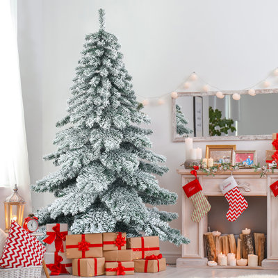 Sapin de Noël artificiel vert/blanc enneigé 6 '