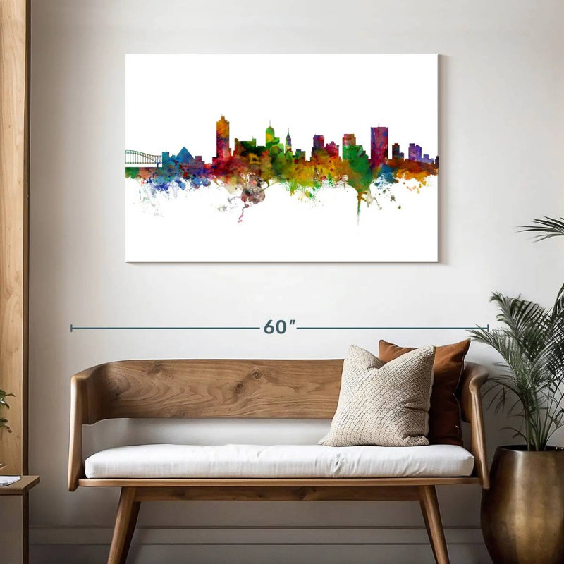 Kavia Memphis Tennessee Skyline II, H 30 po x l 45 po