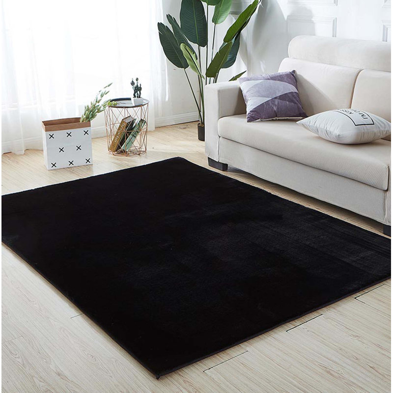 Tapis rectangulaire en fausse fourrure de luxe Lily Chinchilla, Rectangle 6 pi 7 po x 9 pi 10 po