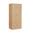 Sumayah Two-door Wardrobe With Natural Rattan Doors