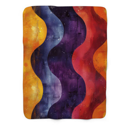 Mauve rétro - couverture sherpa de qualité supérieure 1 pièce