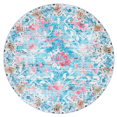 Dall Floral Light Blue/Pink Area Rug