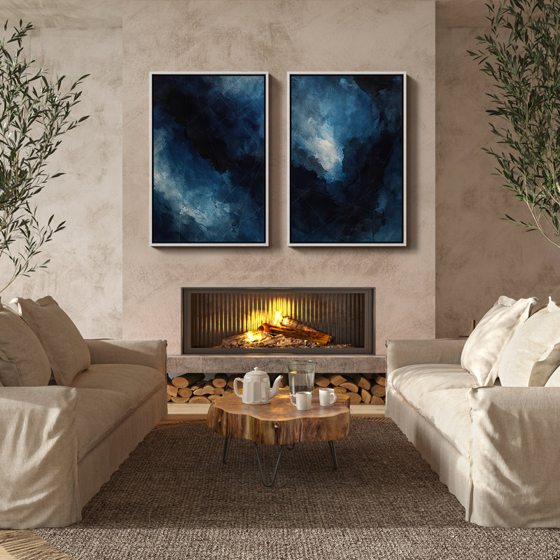 Art mural encadré, rétro, antique, classique pour chambre à coucher - 16 po x 24 po x 2 panneaux, H 24 po x l 16 po, Blanc