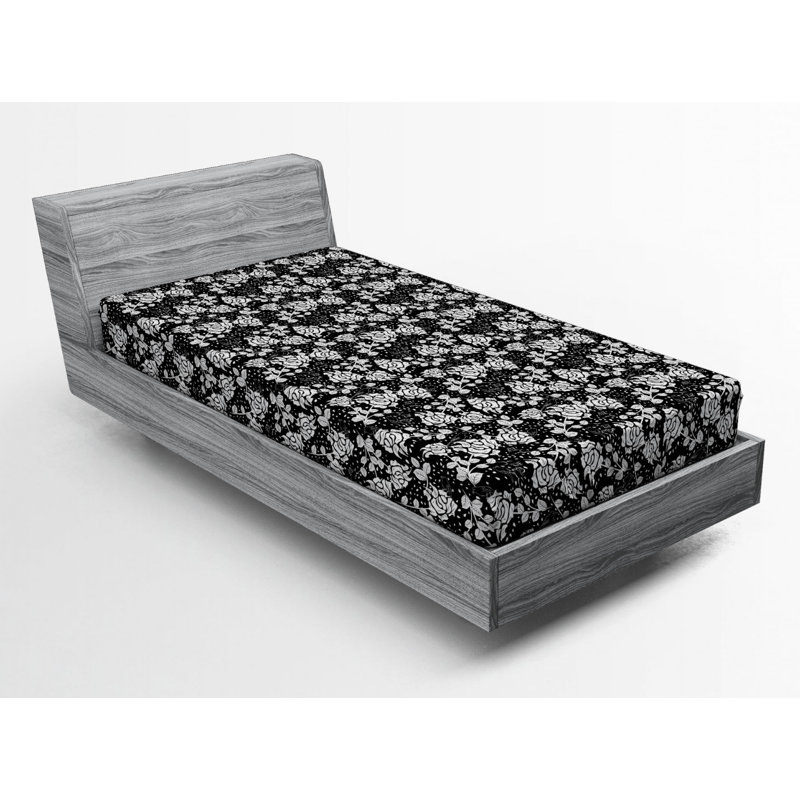 Microfiber Floral Fitted Sheet, Twin Fitted Sheet