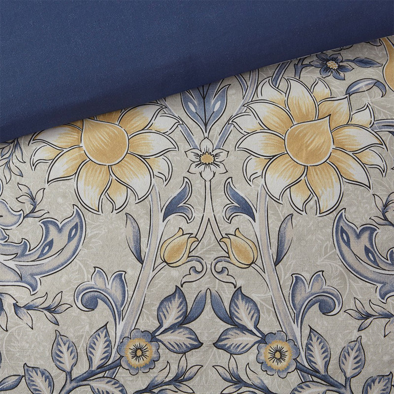 Ensemble de housse de couette en coton 5 pièces Gracie Mills Marlon, Housse de couette double et grand édredon