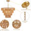 Lustre en rotin tissé à la main - lustre rétro en bambou 6 lumières campagnard Boho pour salle à manger, cuisine, chambre à coucher-389081294-389081292