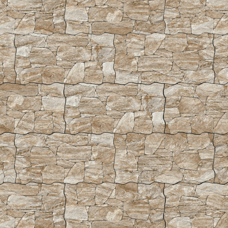 Caldera Roques 13" x 25" Porcelain Stone Look Wall & Floor Tile, Brown