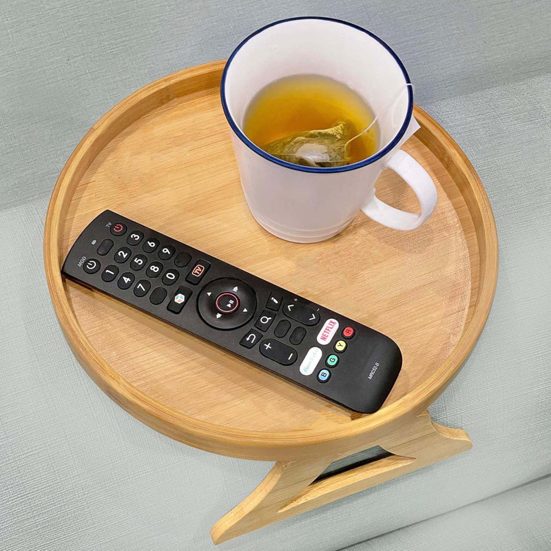 Sofa Arm Clip Tray, Side Table For Remote Controls/Drinks/Gamepads Holder, Yellow