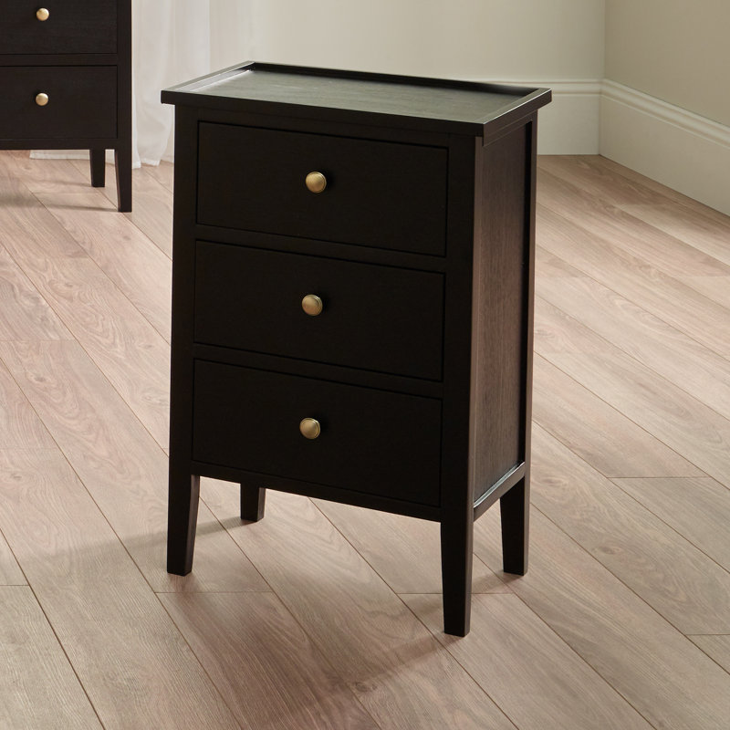 Naugatuck 43cm W Bedside Table, Satin Black