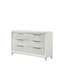 Mobilier de chambre à coucher 1 tiroir moderne contemporain transitionnel à finition texturée blanche 6 tiroirs